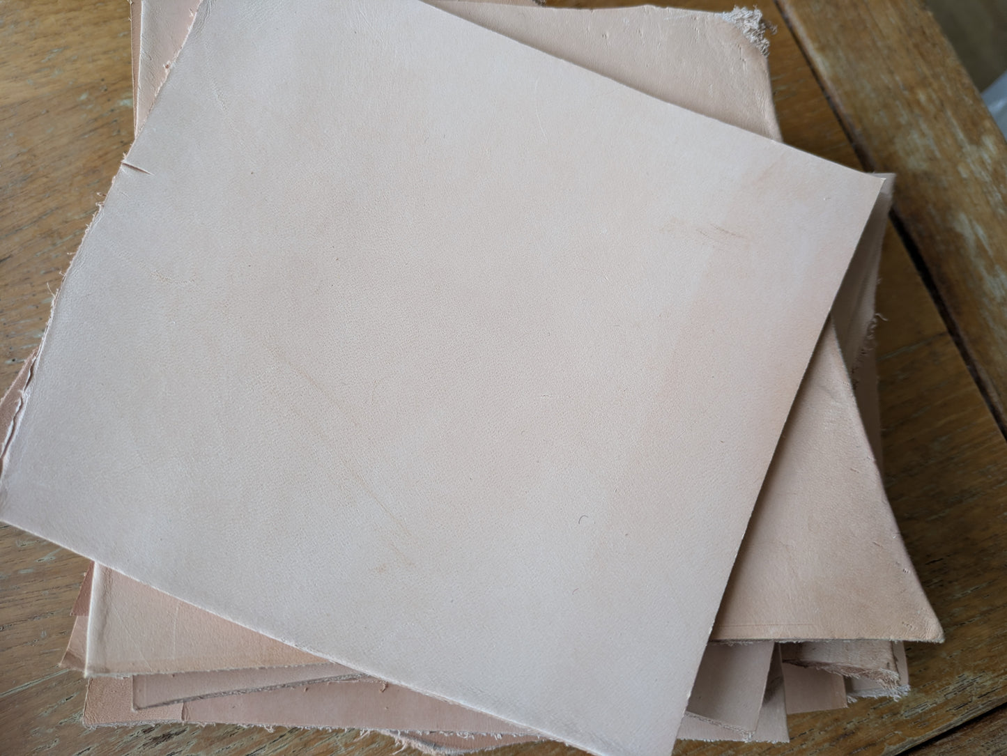 Studio destash, pieces of veg tanned leather, very thick pack 2