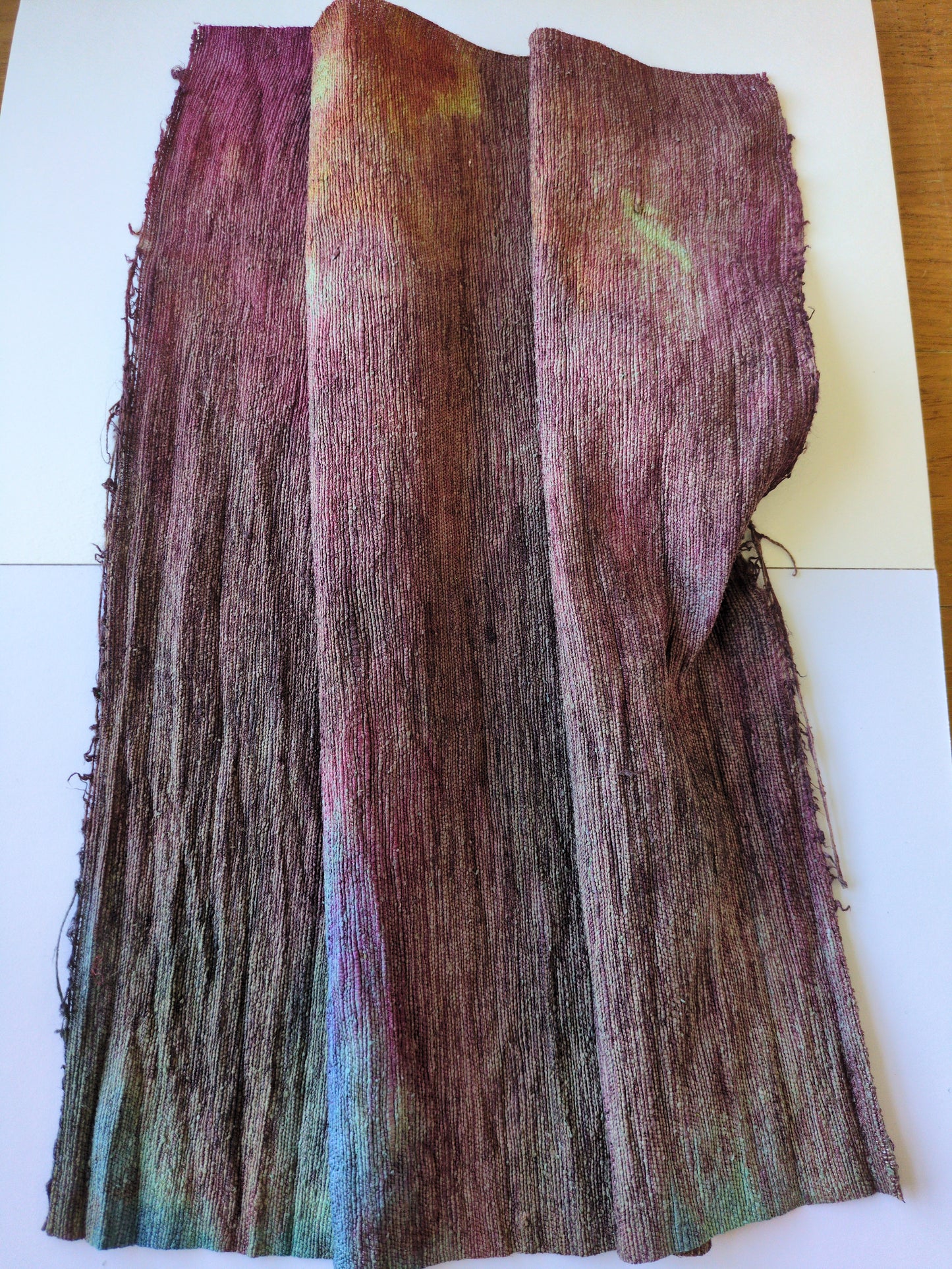 Hand dyed raw silk fabric HDRS03