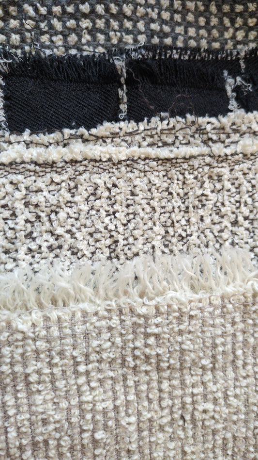 4 x A4 pure wool textural luxury fabrics - creative textiles - bundle 4