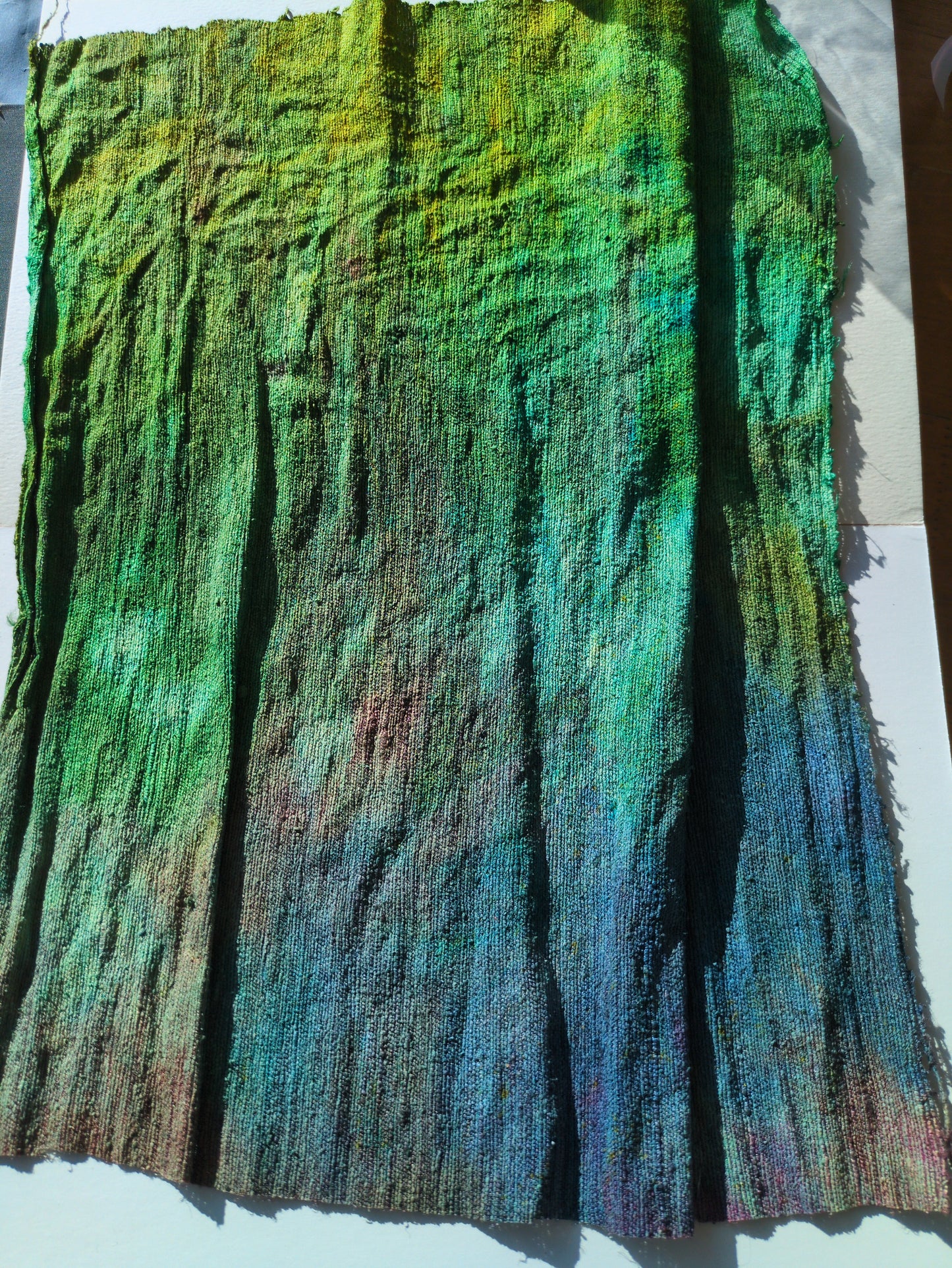 Hand dyed raw silk fabric HDRS10