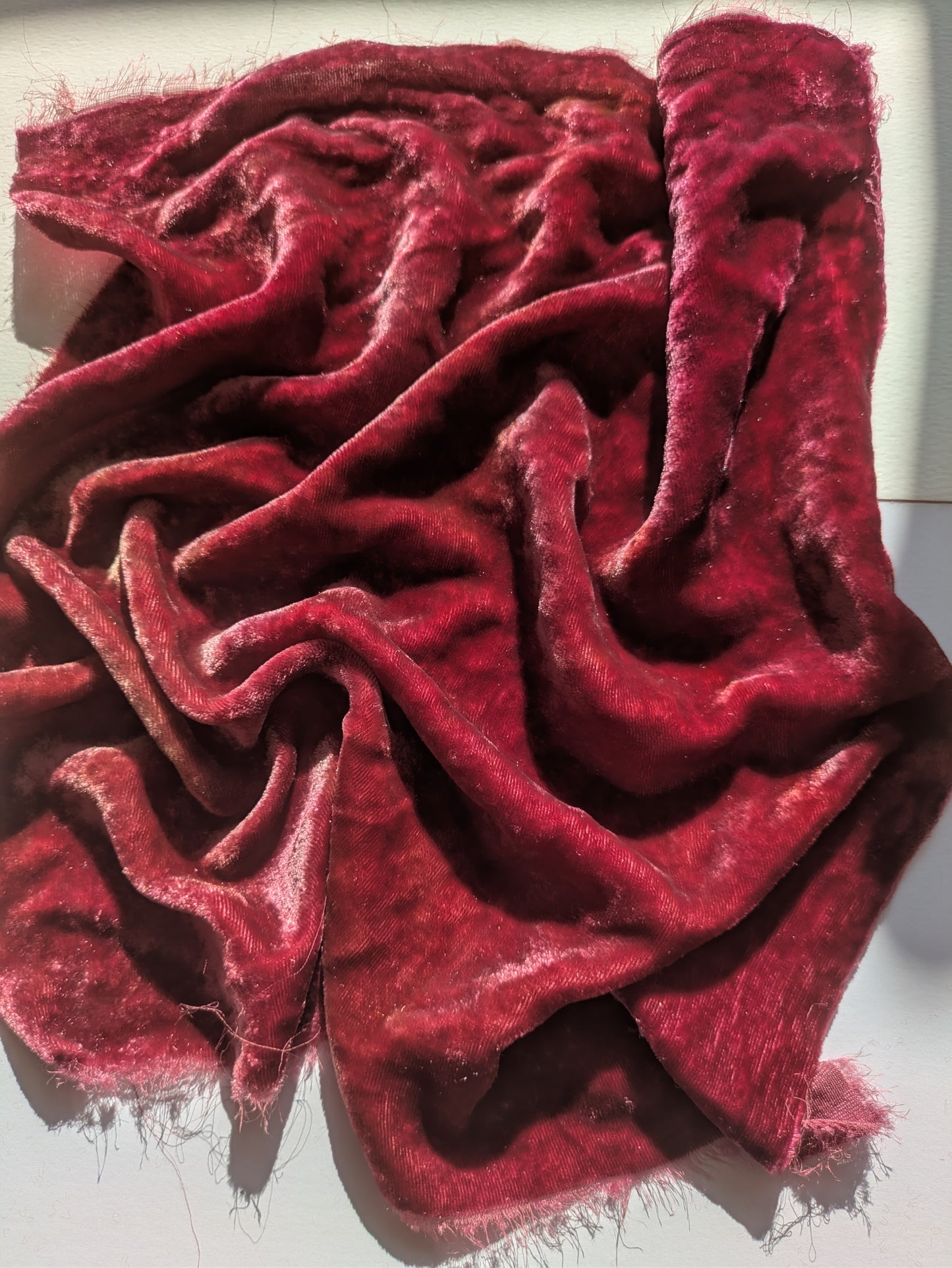 Hand dyed silk velvet fabric HDSV29