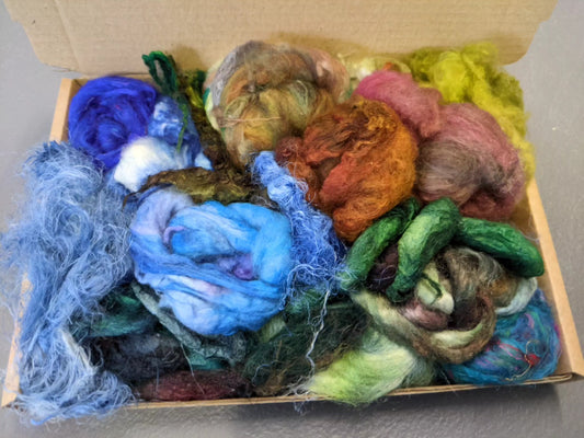 Medium hand dyed silk fibre boxes- box03