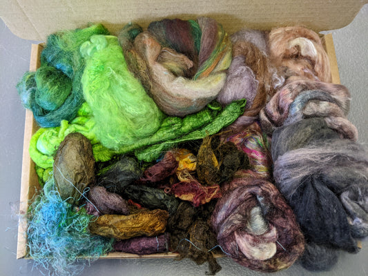 Medium hand dyed silk fibre boxes- box06