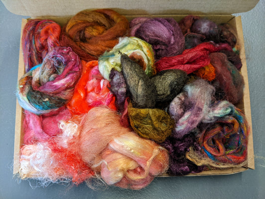 Medium hand dyed silk fibre boxes- box07