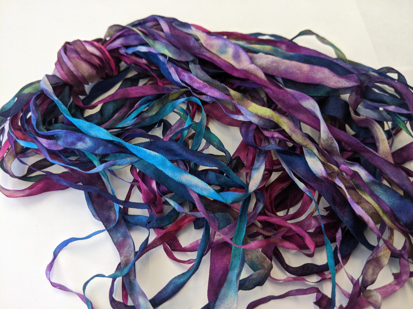 6 x 2m hand dyed silk embroidery ribbons ass width- SER13